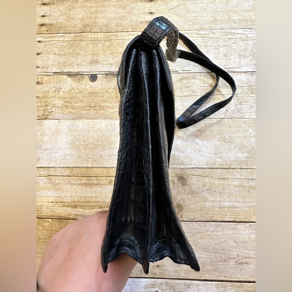 Nancy Gonzalez Croc Convertible Shoulder Bag Clutch Leopard on Calf Hair - Picture 4 of 12